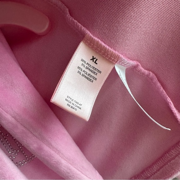 Juicy Couture Signature Studded Logo Velvet PJ Sleepwear 3-pc Set Pink Size XL - Picture 7 of 7
